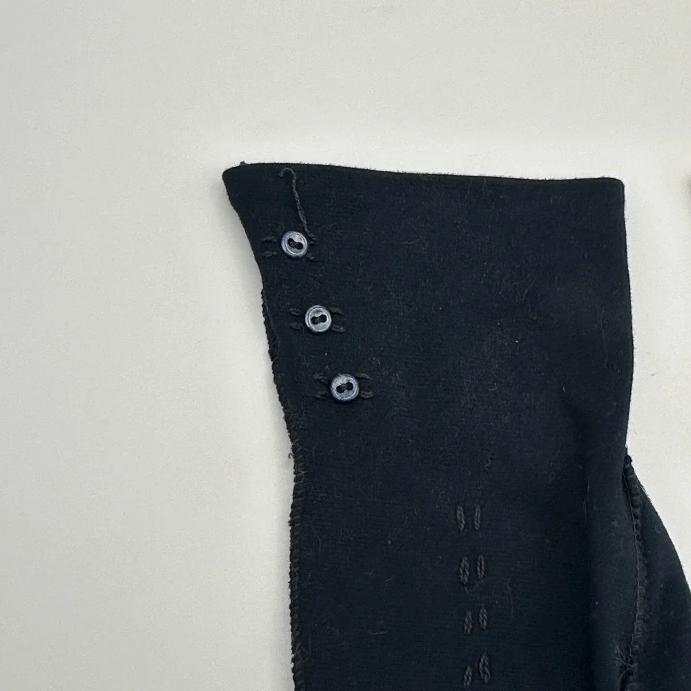 Vtg Wrist Gauntlet Gloves Womens Black Side Button Stitching Bridgerton Opera‎